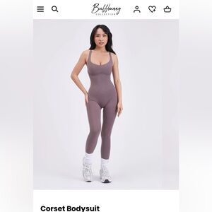 BuffBunny Corset Jumpsuit in Mocha Berry